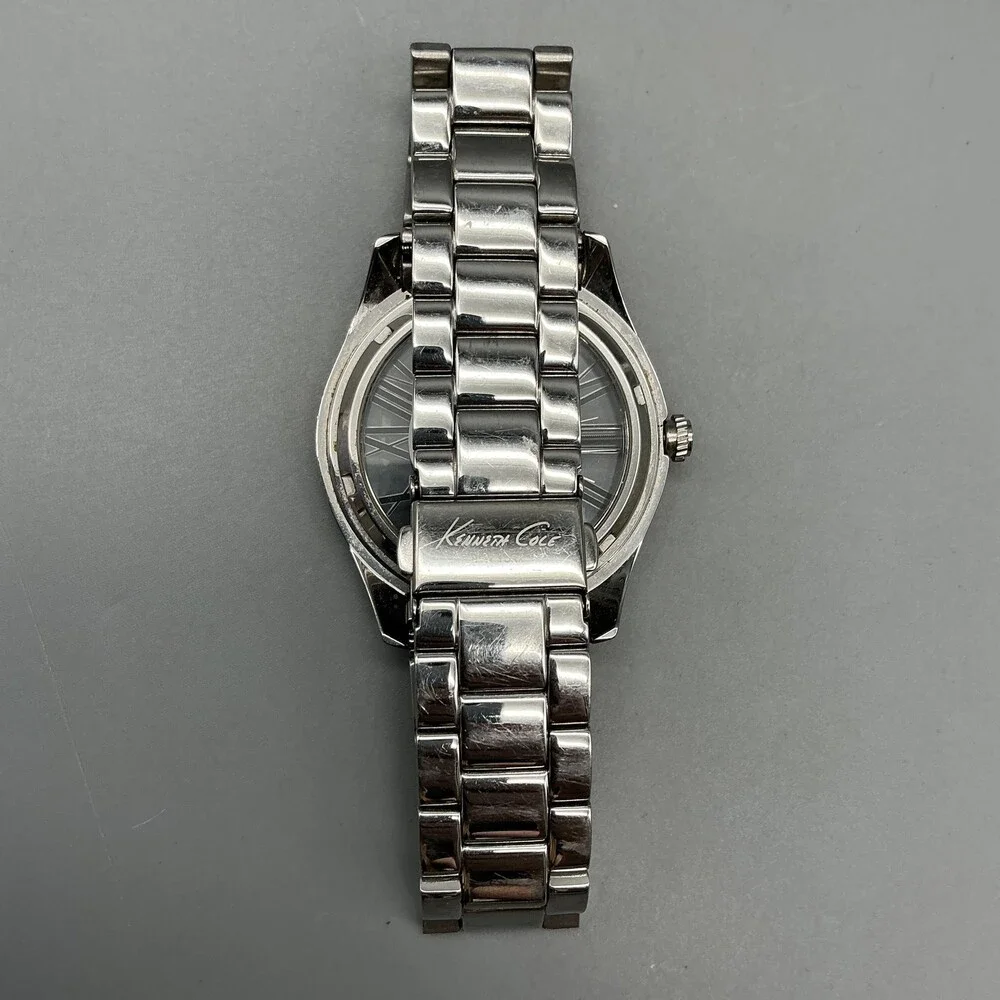 Kenneth Cole New York Womens Watch 40mm Rose Dial Crystals New Battery 7.5